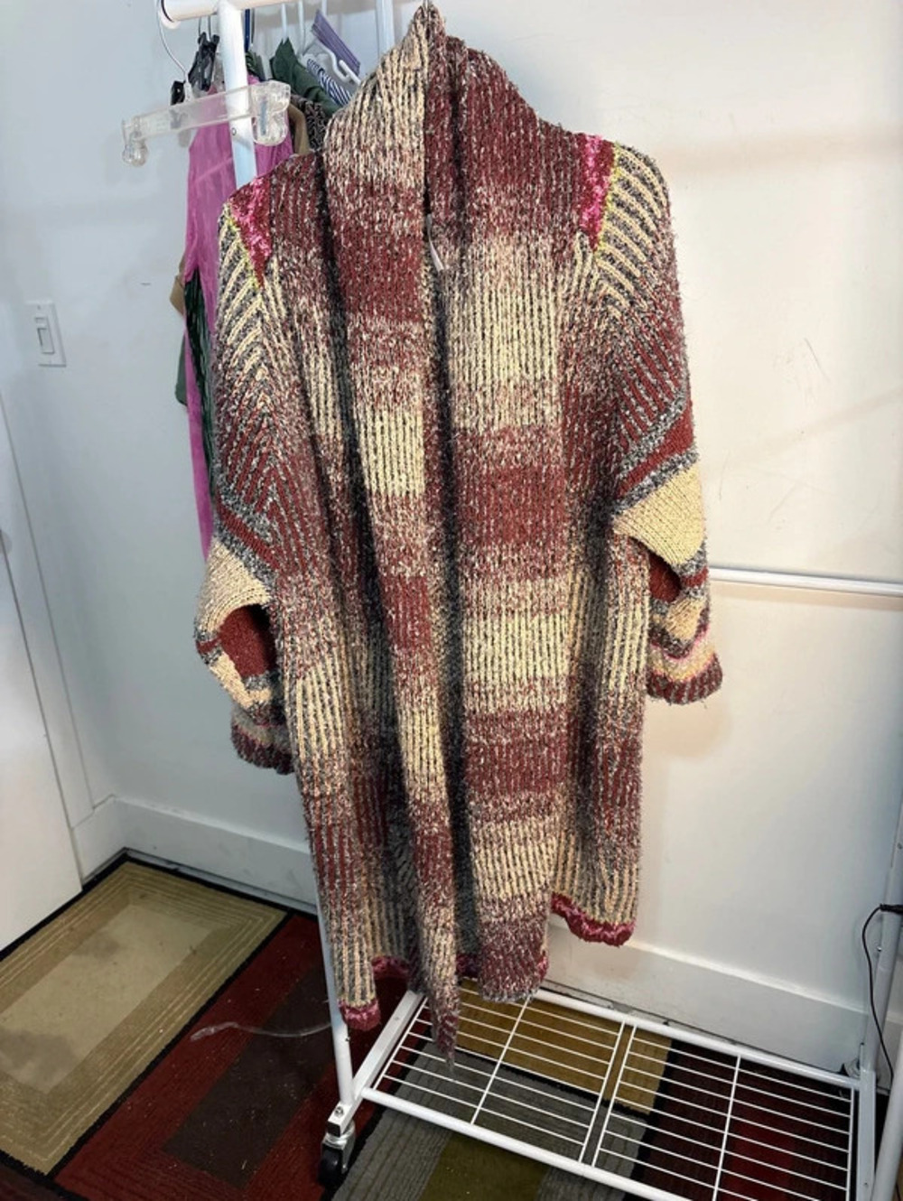 Free People Found My Bff Cardi / Striped Knit Cardigan Sweater - Size S